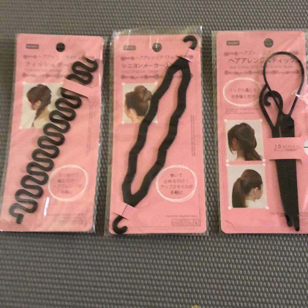 3 x hair buns and braids tools lot new